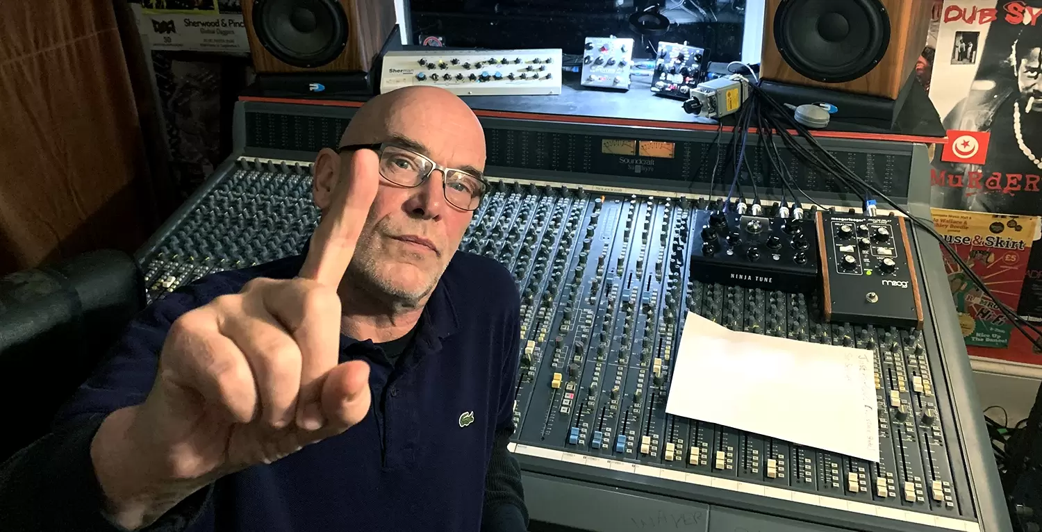 Record Producer Adrian Sherwood in his home studio